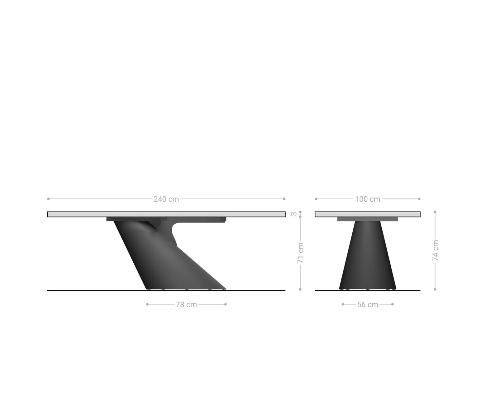 EsstischEdge 240x100 Akazie Natur Cono Metallic Gold Live- Sofort versandfertig