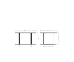 EsstischEdge 140x90 Akazie Natur Edelstahl Schmal Live- Sofort versandfertig