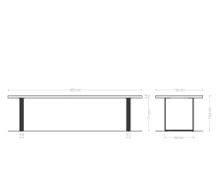 EsstischEdge 300x100 Akazie Natur Edelstahl Schmal Live- Versandfertig ca. 07.11.26