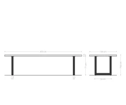 EsstischEdge 300x100 Akazie Natur Edelstahl Breit Live- Versandfertig ca. 07.11.26