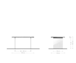 EsstischEdge 140x90 Akazie Natur Glas Live- Sofort versandfertig