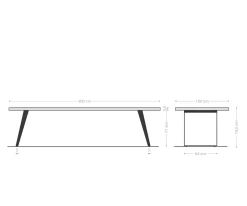 EsstischEdge 300x100 Akazie Natur Metall Schräg Live- Versandfertig ca. 07.11.26