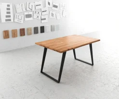 EsstischEdge 140x90 Akazie Natur Metall Schräg Live- Sofort versandfertig
