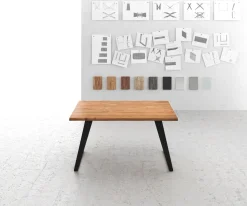 EsstischEdge 140x90 Akazie Natur Metall Schräg Live- Sofort versandfertig
