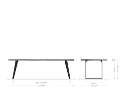 EsstischEdge 260x100 Akazie Platin Metall Schräg Live- Versandfertig ca. 07.11.26