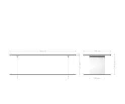 EsstischEdge 260x100 Akazie Platin Glas Live- Versandfertig ca. 07.11.26