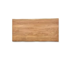 EsstischEdge 200x100cm Akazie Natur Edelstahl Silber schräg Live- Sofort versandfertig