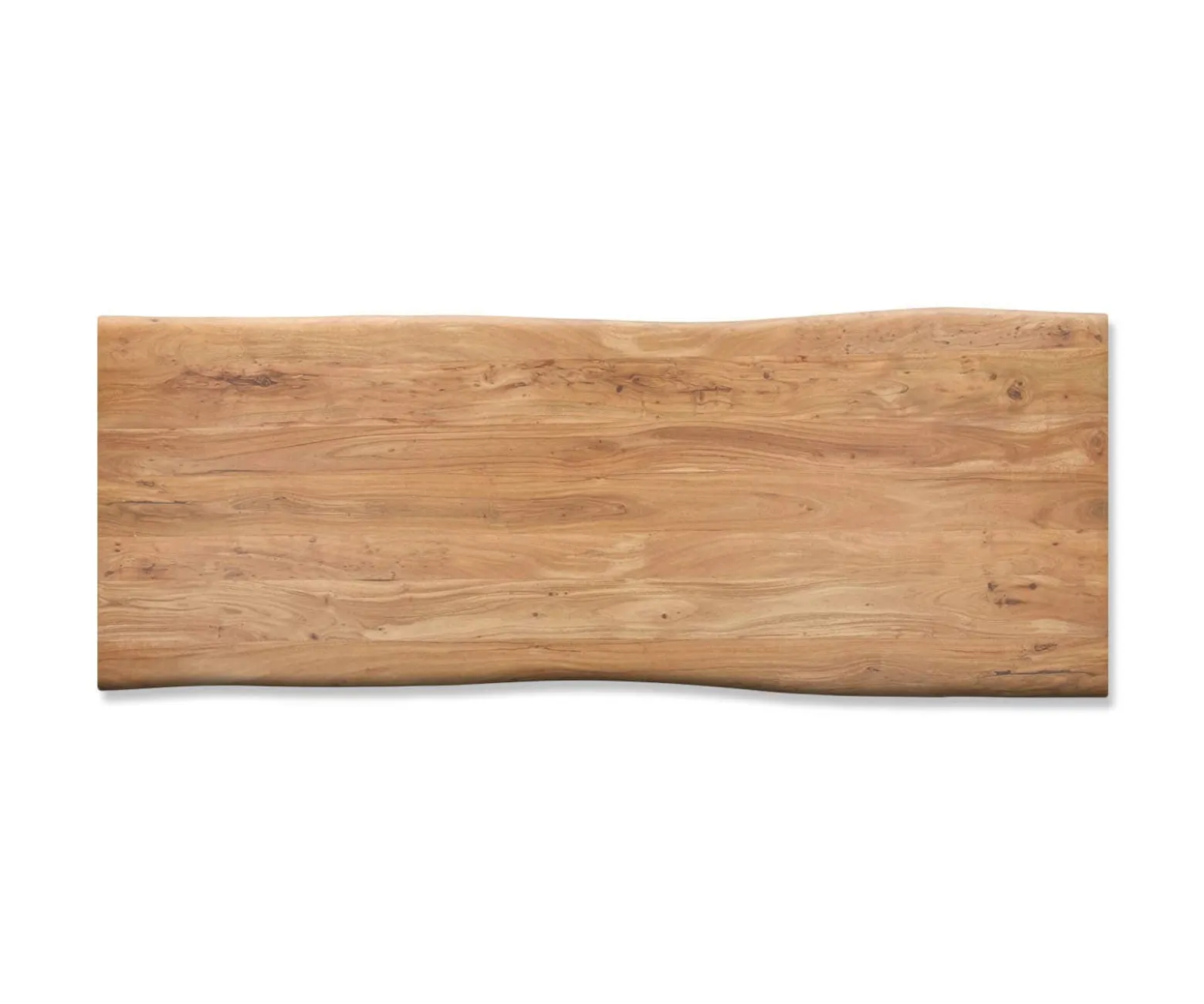 EsstischEdge 260x100cm Akazie Natur Edelstahl Silber schräg Live- Sofort versandfertig