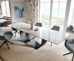 EsstischEdge 200-300x100 cm Keramik Onyx Champagne Infinity Metall Schwarz ausziehbar Versandfertig ca. 25.09.26