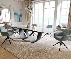 EsstischEdge 200-300x100 cm Keramik Onyx Champagne Infinity Metall Schwarz ausziehbar Versandfertig ca. 25.09.26