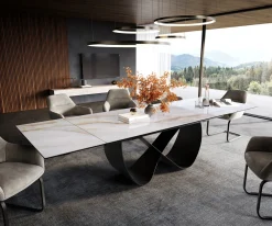 EsstischEdge 200-300x100 cm Keramik Onyx Pearl Infinity Metall Schwarz ausziehbar Versandfertig ca. 25.09.26