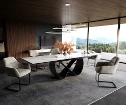 EsstischEdge 200-300x100 cm Keramik Onyx Pearl Infinity Metall Schwarz ausziehbar Versandfertig ca. 25.09.26