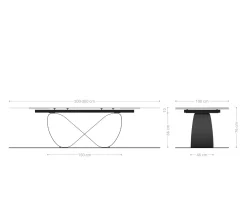 EsstischEdge 200-300x100 cm Keramik Onyx Pearl Infinity Metall Schwarz ausziehbar Versandfertig ca. 25.09.26