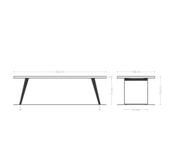 EsstischEdge 260x100cm XL Akazie Braun Edelstahl Silber schräg Live- Sofort versandfertig