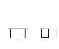 EsstischEdge 160x90cm XL Akazie Natur Edelstahl breit Live- Sofort versandfertig