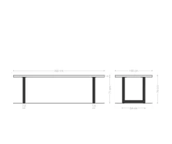 EsstischEdge 260x100 Eiche Natur Edelstahl Breit Live- Versandfertig ca. 14.11.26