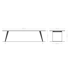 EsstischEdge 300x100 Eiche Natur Edelstahl Schräg Versandfertig ca. 14.11.26