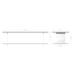 EsstischEdge 300x100 Eiche Natur Glas Versandfertig ca. 14.11.26