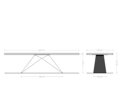 EsstischEdge 300x100 Eiche Natur V-Gestell Flachstahl Schwarz Versandfertig ca. 14.11.26