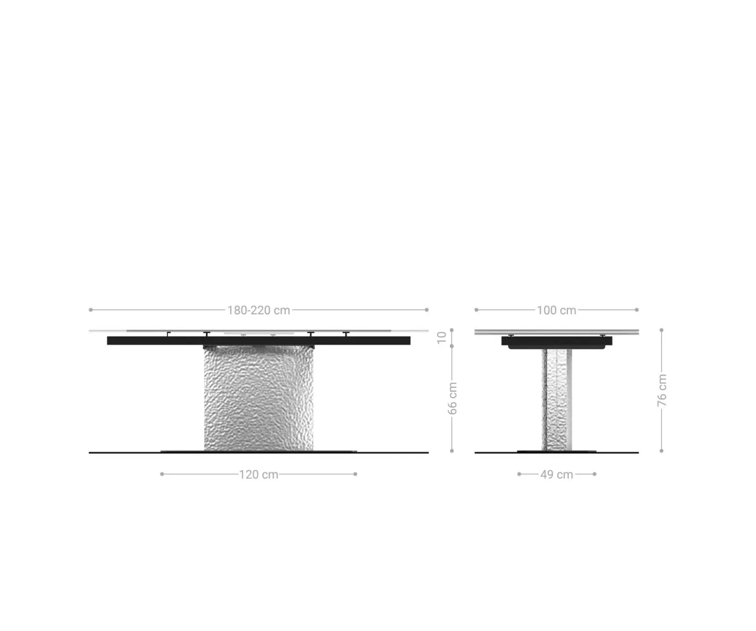 EsstischEdge 180-220x100 Keramik Calacatta Luxe Weiß-Gold-Grau Wave Edelstahl ausziehbar Sofort versandfertig