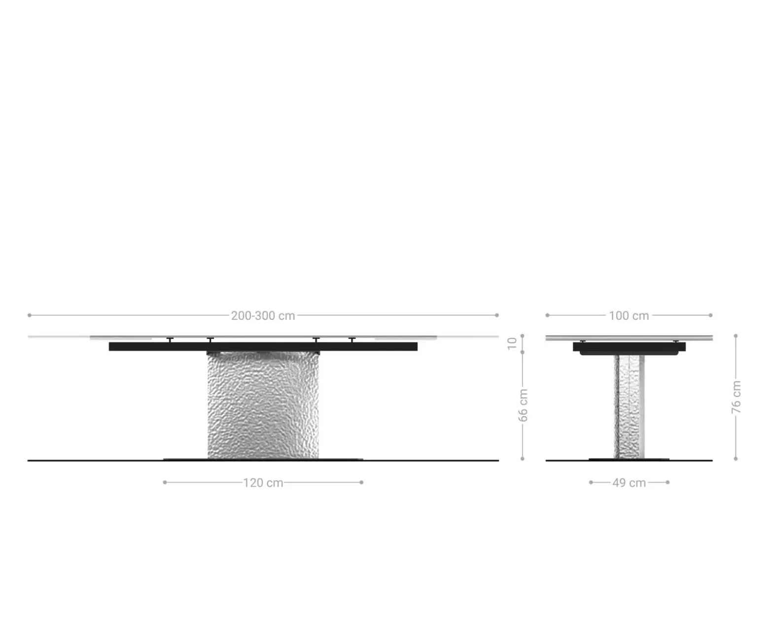 EsstischEdge 200-300x100 Keramik Emperador Extra Lucidato Dunkelbraun Wave Edelstahl ausziehbar Sofort versandfertig