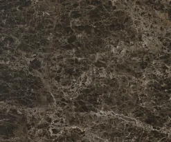 EsstischEdge 180-220x100 Keramik Emperador Extra Lucidato Dunkelbraun W-Gestell Effektfinish Titan ausziehbar Sofort versandfertig