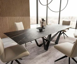 EsstischEdge 200-300x100 Keramik Laminam®Noir Desir Braun Spider Flachstahl Schwarz ausziehbar Sofort versandfertig
