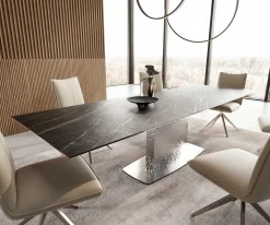 EsstischEdge 200-300x100 Keramik Laminam®Noir Desir Braun Wave Edelstahl ausziehbar Sofort versandfertig