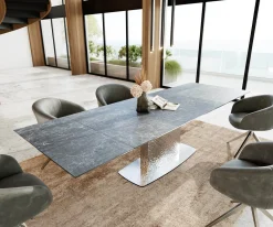 EsstischEdge 200-300x100 Keramik Laminam®Nero Greco Anthrazit Wave Edelstahl ausziehbar Sofort versandfertig