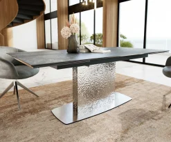 EsstischEdge 200-300x100 Keramik Laminam®Nero Greco Anthrazit Wave Edelstahl ausziehbar Sofort versandfertig