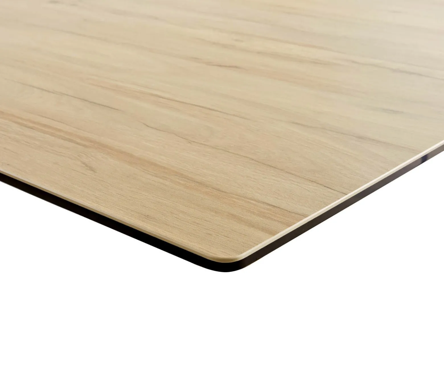 EsstischEdge 180-220x100 Keramik Laminam® Sabbia Eichefarbig Kreuzgestell Rechteck Schwarz ausziehbar Sofort versandfertig