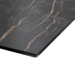 EsstischEdge 200-300x100 Keramik Laminam®Noir Desir Braun V-Gestell Flachstahl Schwarz ausziehbar Sofort versandfertig