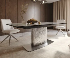 EsstischEdge 200-300x100 Keramik Minas Melange Weiß-Beige Wave Edelstahl ausziehbar Sofort versandfertig