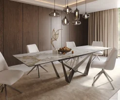 EsstischEdge 200-300x100 Keramik Minas Melange Weiß-Beige Spider Flachstahl Edelstahl ausziehbar Sofort versandfertig