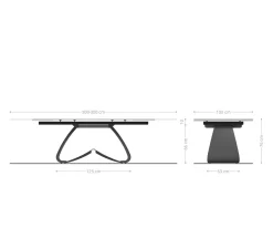 EsstischEdge 200-300x100 Reliefglas Rauchschwarz 3D-Design W-Gestell Effektfinish Titan ausziehbar Sofort versandfertig