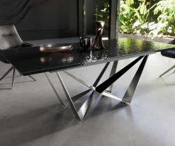 EsstischEdge 200-300x100 Reliefglas Rauchschwarz 3D-Design Spider Flachstahl Edelstahl ausziehbar Sofort versandfertig