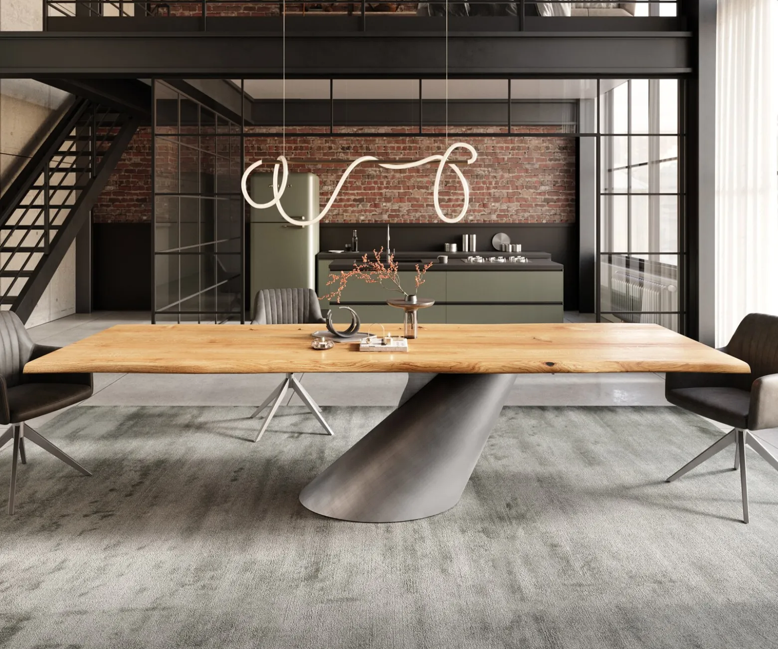 EsstischEdge 300x100x4 Eiche Natur Cono Metallic Silber Live- Versandfertig ca. 02.12.26