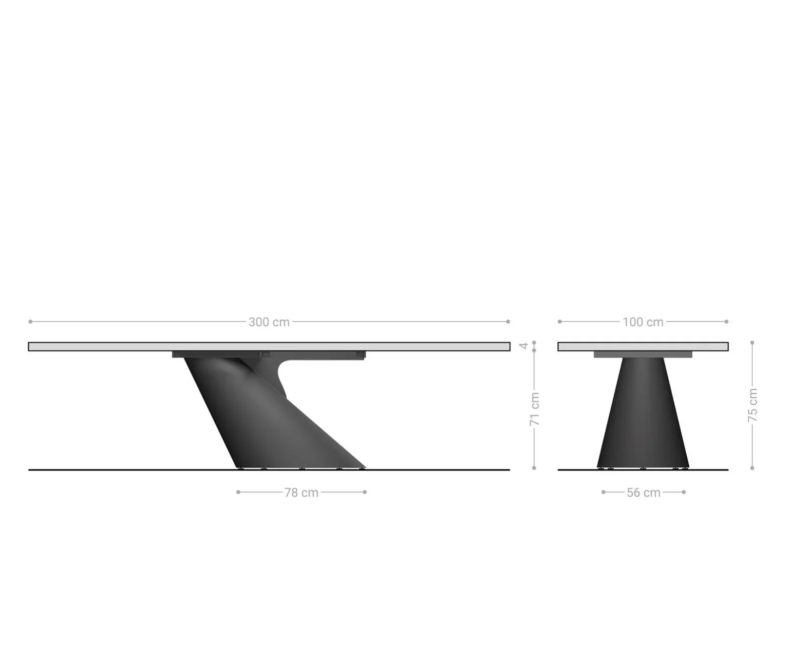 EsstischEdge 300x100x4 Eiche Natur Cono Metallic Silber Live- Versandfertig ca. 02.12.26