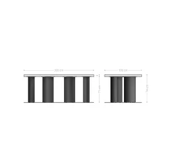 EsstischEdge 200x100x2,5-3 Eiche Natur Pilier Metall Schwarz Live- Sofort versandfertig