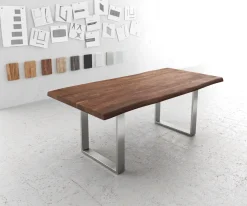 EsstischEdge 200x100 XL Akazie Braun Edelstahl Schmal Live- Versandfertig ca. 06.11.26