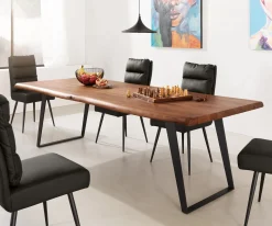 EsstischEdge 260x100 XL Akazie Braun Metall Schräg Live- Sofort versandfertig