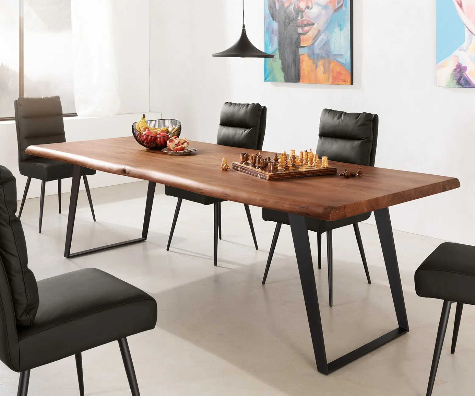 EsstischEdge 260x100 XL Akazie Braun Metall Schräg Live- Sofort versandfertig