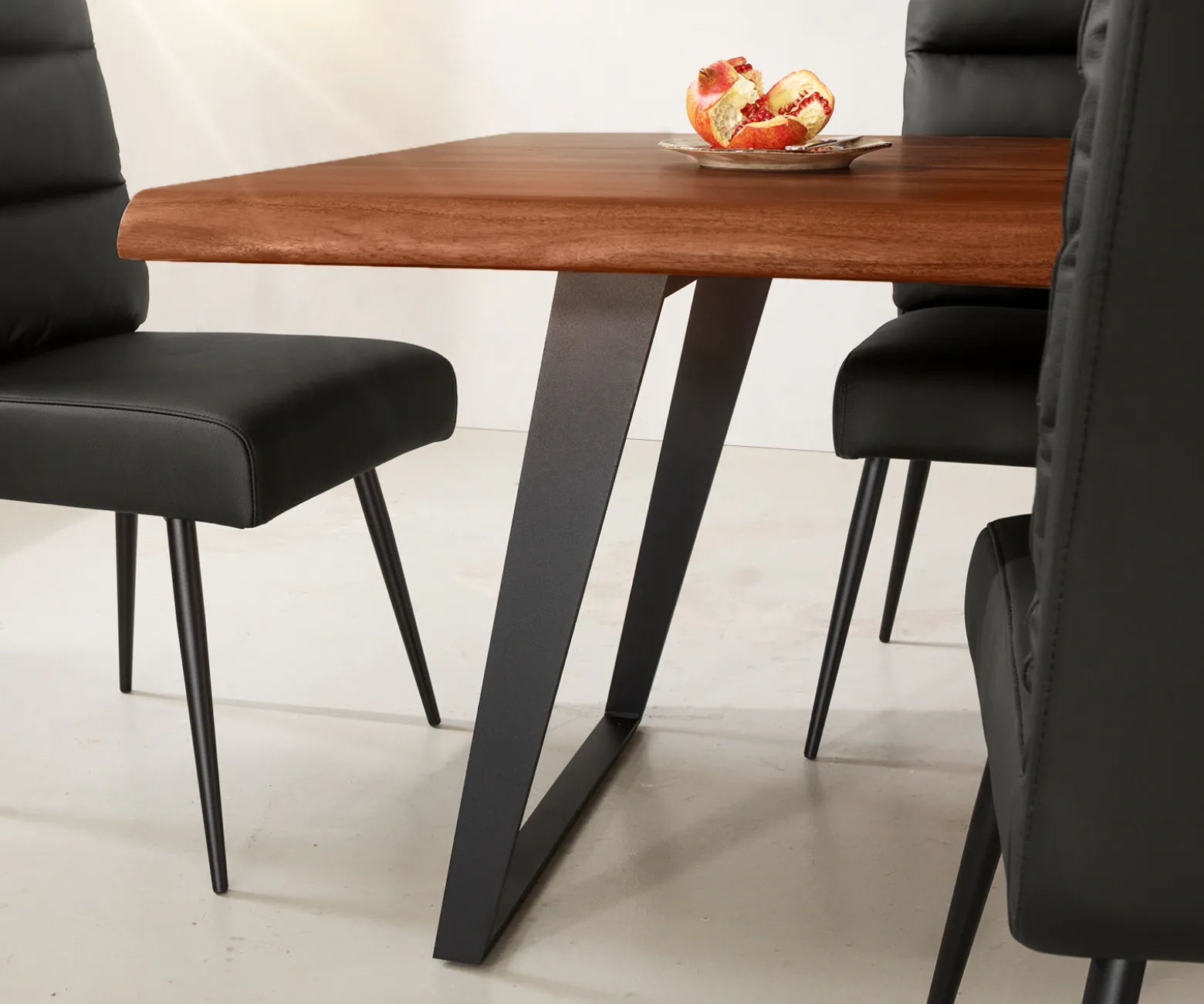 EsstischEdge 260x100 XL Akazie Braun Metall Schräg Live- Sofort versandfertig