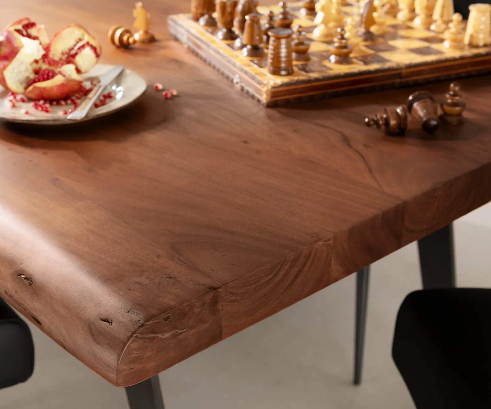 EsstischEdge 260x100 XL Akazie Braun Metall Schräg Live- Sofort versandfertig