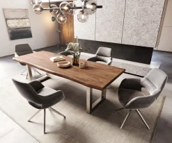 EsstischEdge 260x100 XL Akazie Braun Edelstahl Breit Live- Sofort versandfertig