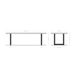 EsstischEdge 260x100 XL Akazie Braun Edelstahl Breit Live- Sofort versandfertig