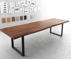 EsstischEdge 300x100 XL Akazie Braun Metall Schmal schwarz Live- Versandfertig ca. 07.11.26