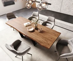 EsstischEdge 260x100 XL Akazie Braun Spider Flachstahl Schwarz Live- Sofort versandfertig