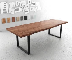 EsstischEdge 260x100 XL Akazie Braun Metall Schmal schwarz Live- Sofort versandfertig