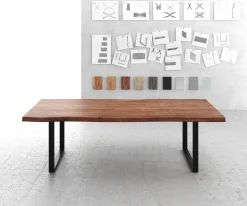 EsstischEdge 260x100 XL Akazie Braun Metall Schmal schwarz Live- Sofort versandfertig